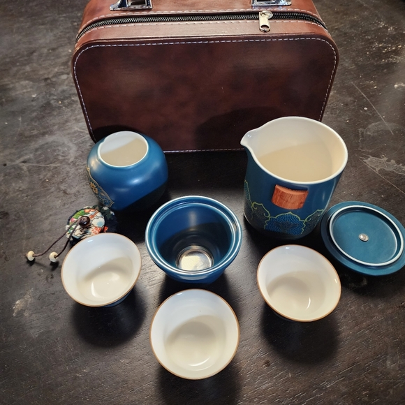 Travel Tea Set Portable Ceramic Kungfu Tea Set Exquisite Pattern - Picture 2 of 5